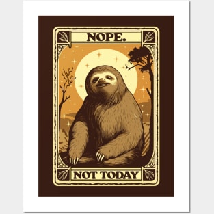 Not Today Sloth - Retro Style Design Posters and Art